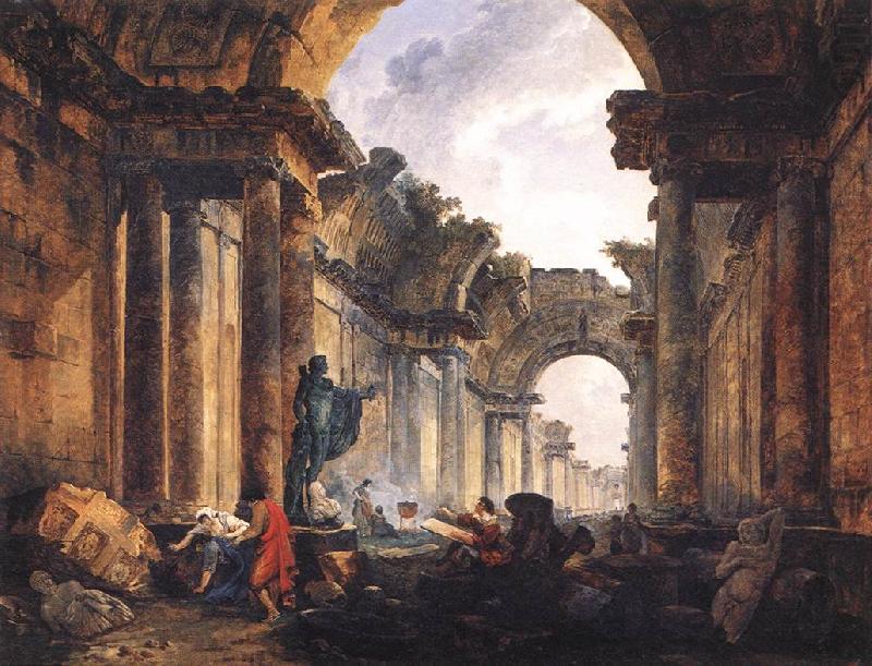 Imaginary View of the Grande Galerie in the Louvre in Ruins AG, ROBERT, Hubert